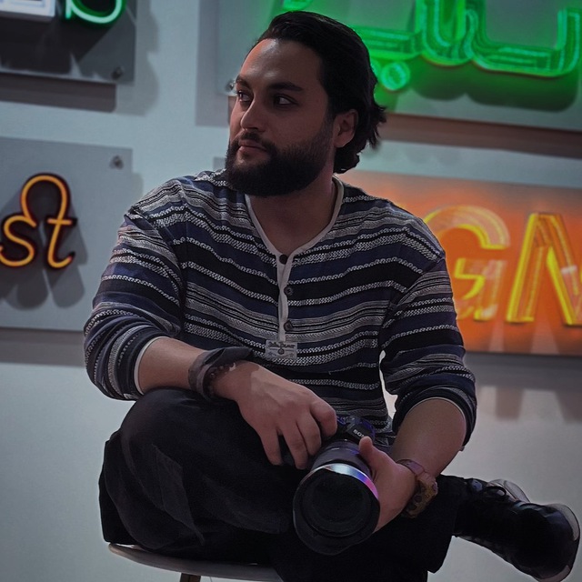 محمد گرجی در حال فیلم‌برداری